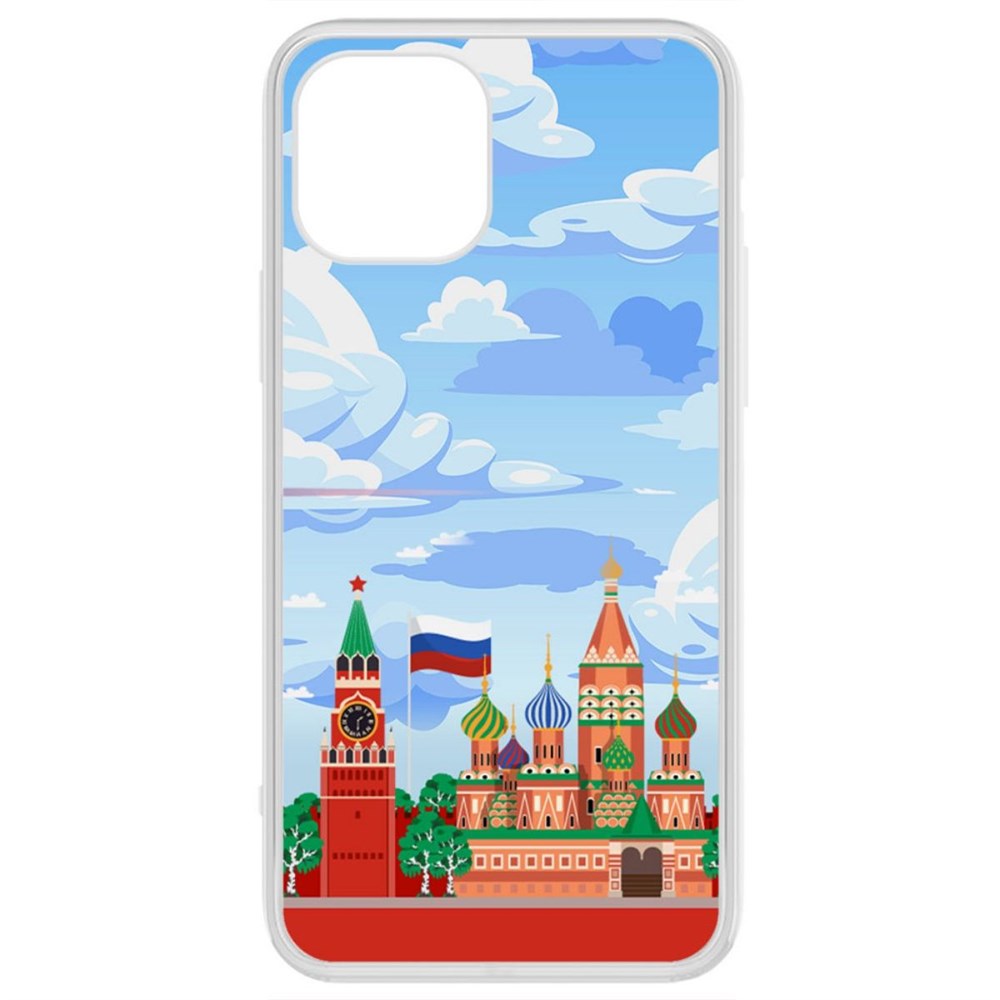 

Чехол-накладка Krutoff Clear Case Красная Площадь для iPhone 12 Pro, Прозрачный
