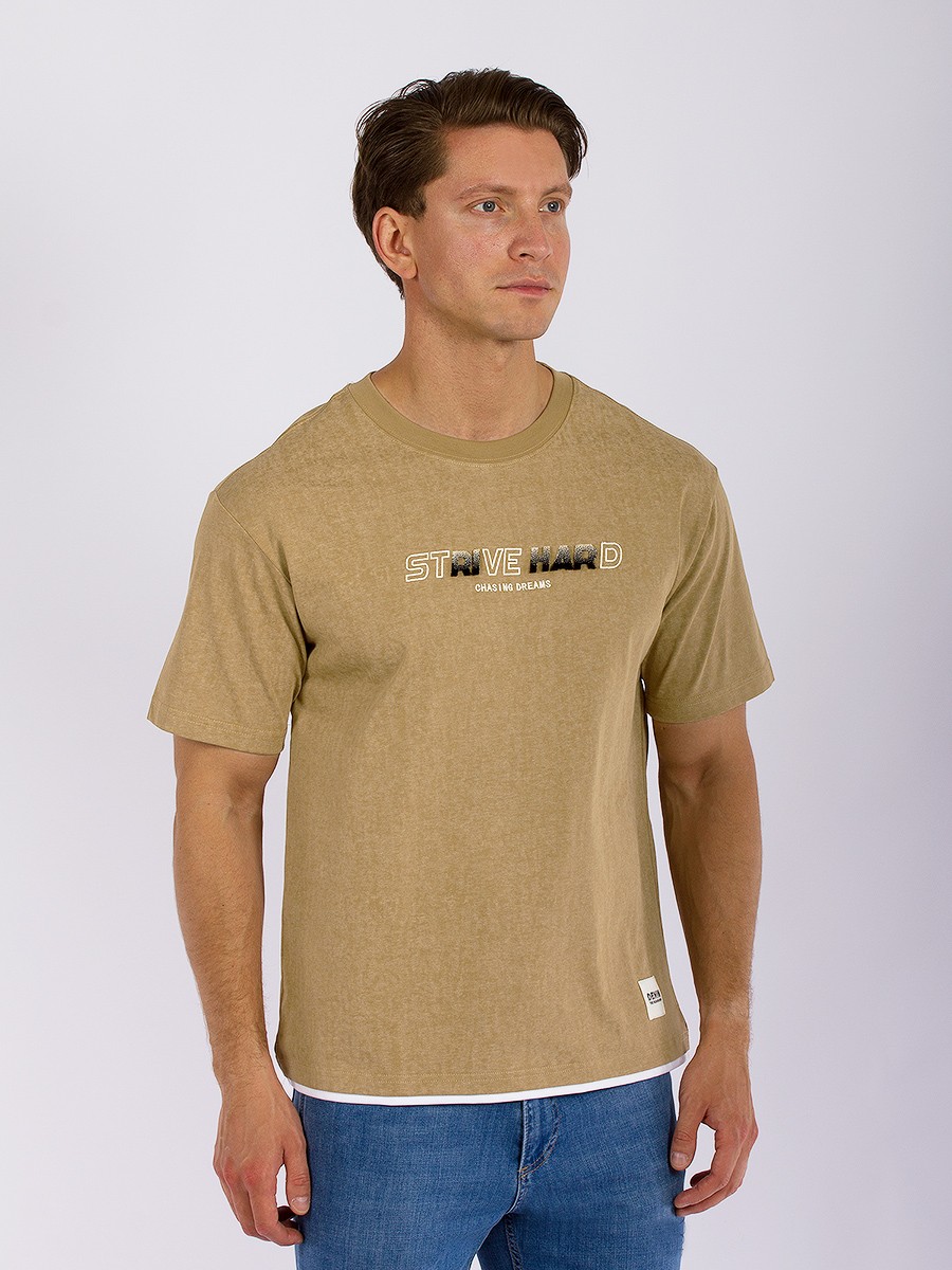 

Футболка мужская DAIROS GD69301431 коричневая XL, Коричневый, GD69301431