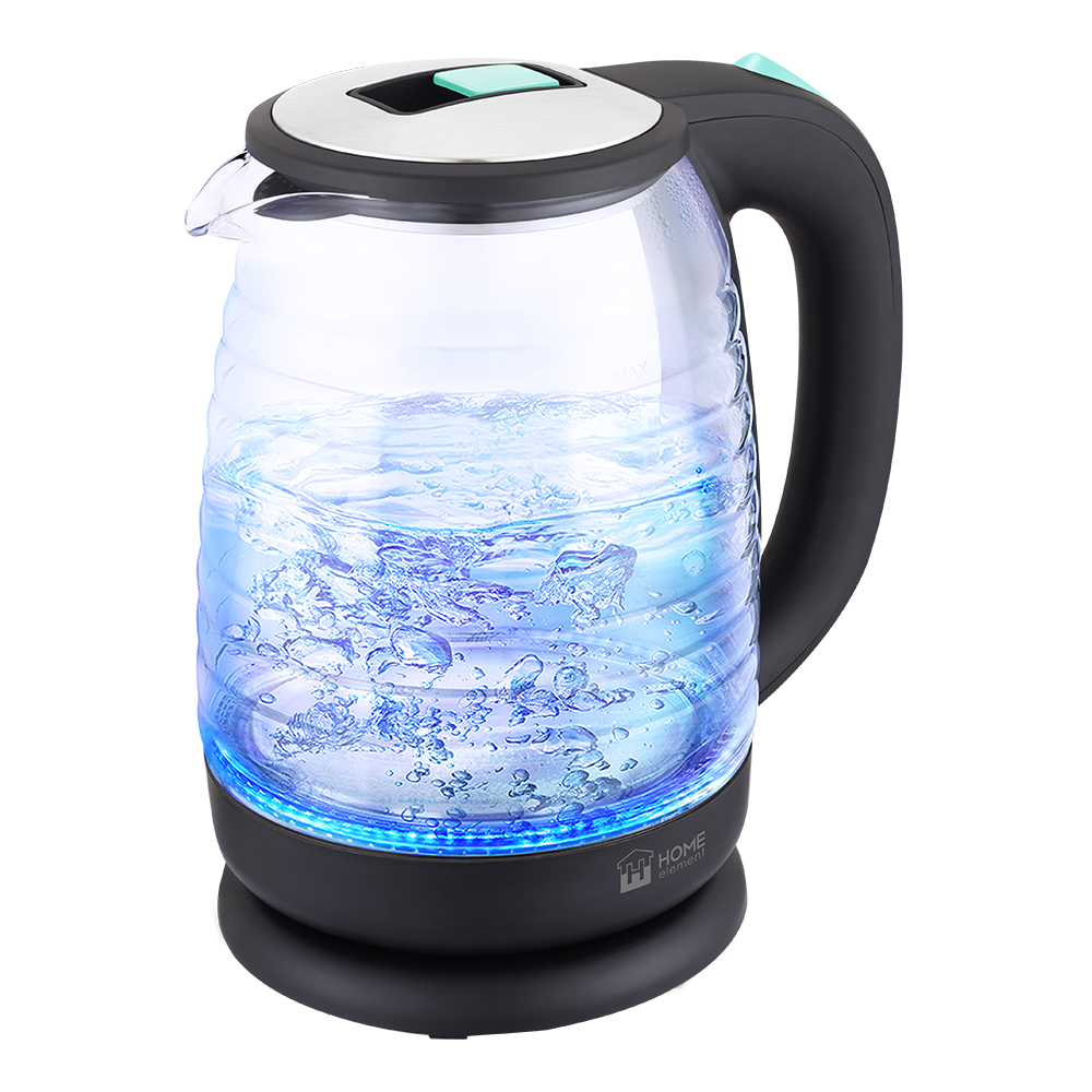 Чайник электрический Home Element HE-KT2305 2 л голубой, прозрачный, черный дразнилка удочка с плетёным шариком и ными перьями на деревянной ручке голубой