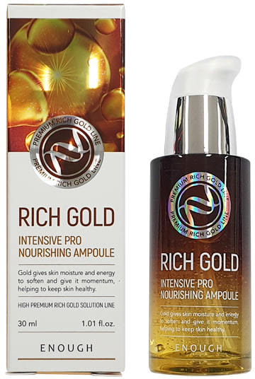 фото Сыворотка для лица enough с 24к золотом rich gold intensive pro nourishing ampoule 30 мл.