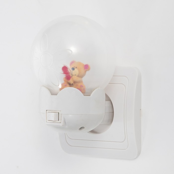 

Ночник "Мишка с карандашом" LED белый 7х7х11 см