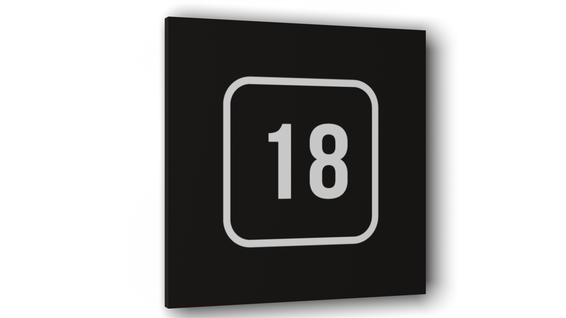 

Табличка 18, Черная матовая, 10 см х 10 см, Черный, Пластик черный 10