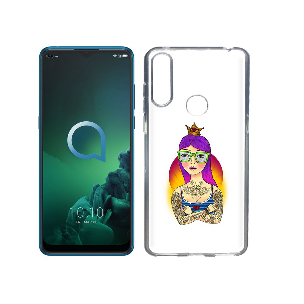 

Чехол MyPads Tocco для Alcatel 3X девушка в татуировках с короной (PT227136.670.305), Прозрачный, Tocco