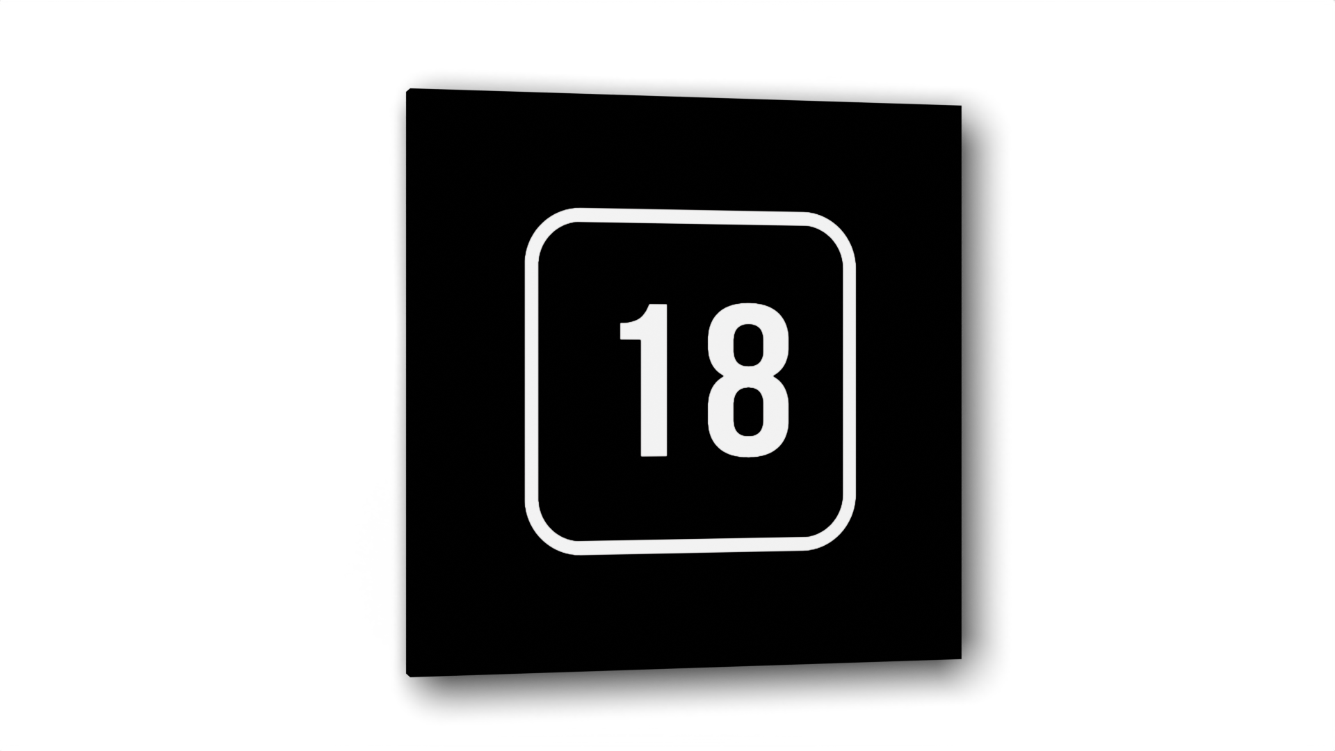 

Табличка 18, Черная глянцевая, 10 см х 10 см, Черный, Акрил черный 10