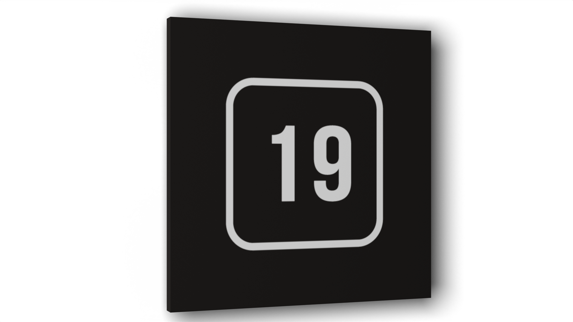 

Табличка 19, Черная матовая, 10 см х 10 см, Черный, Пластик черный 10