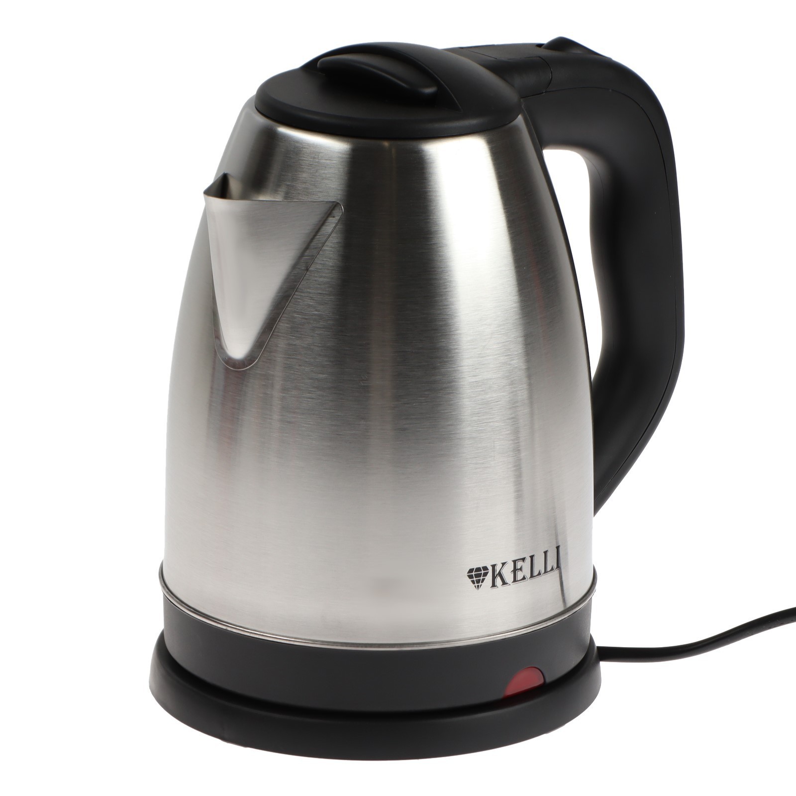 Чайник электрический KELLI KL-1455 1.8 л черный, серебристый чайник электрический kelli kl 1455 1 8 л серебристый