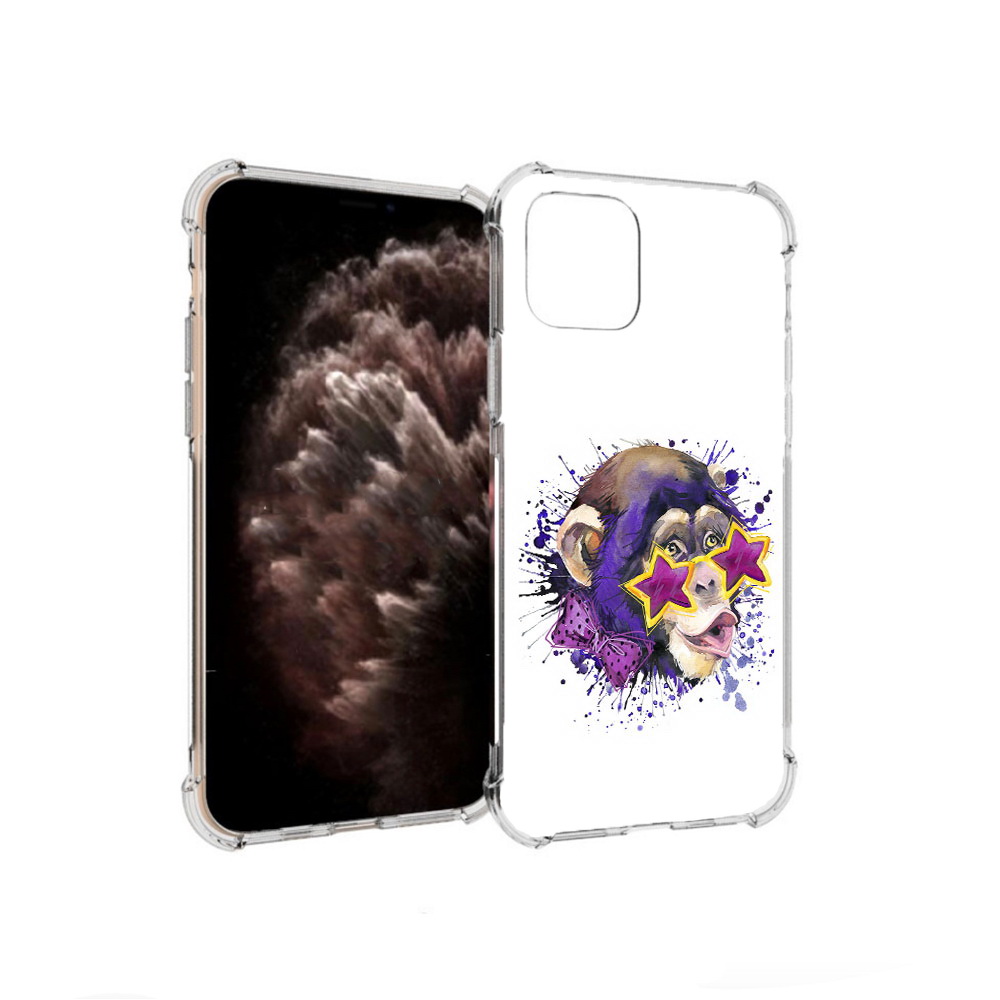 

Чехол MyPads Tocco для Apple iPhone 11 Pro обезьяна в очках, Прозрачный, Tocco