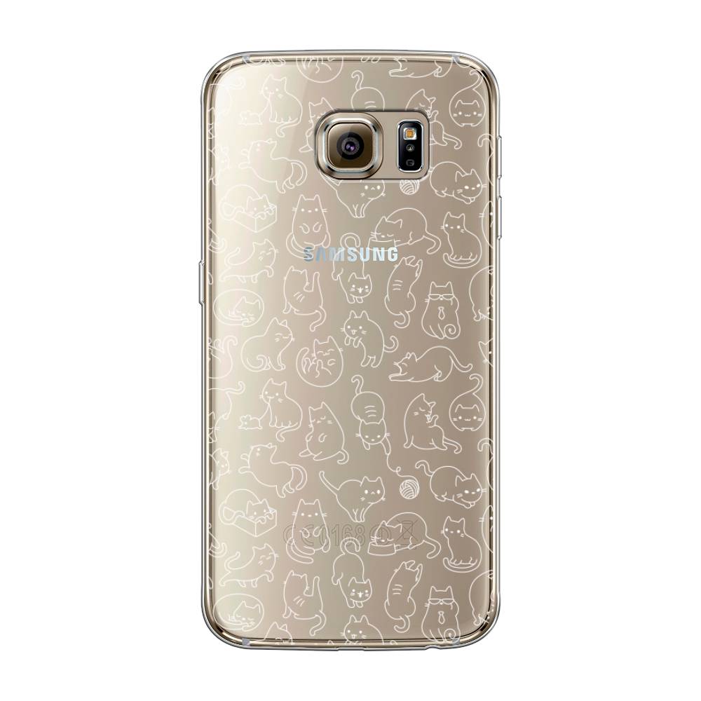 

Чехол Awog на Samsung Galaxy S6 "Шкодливые котики", Черный;белый;серый, 24350-2