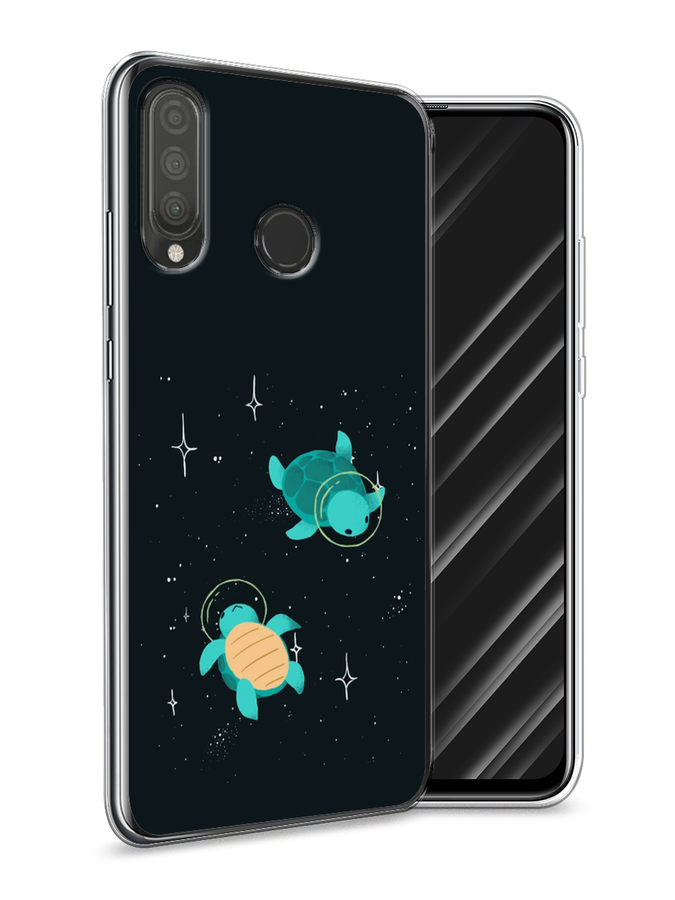

Чехол Awog на Huawei P30 Lite "Черепашки космонавты", Черный;синий, 67950-4