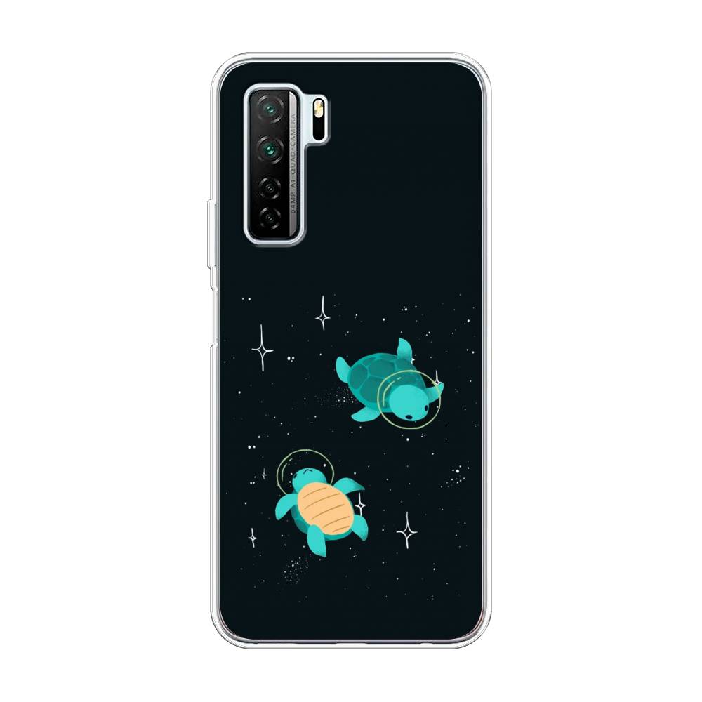 

Чехол Awog на Huawei P40 lite 5G "Черепашки космонавты", Черный;синий, 6103050-4