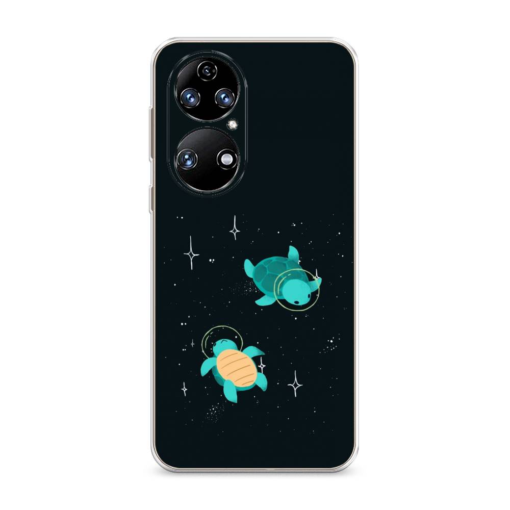 

Чехол Awog на Huawei P50 "Черепашки космонавты", Черный;синий, 6104950-4