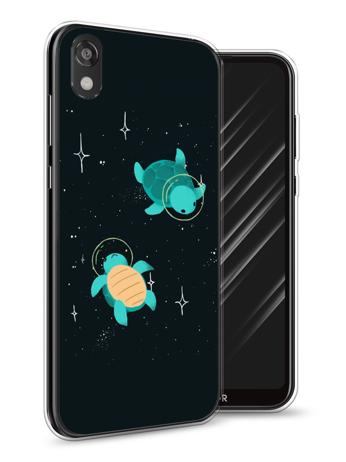 

Чехол Awog на Huawei Y5 2019 "Черепашки космонавты", Черный;синий, 69050-4