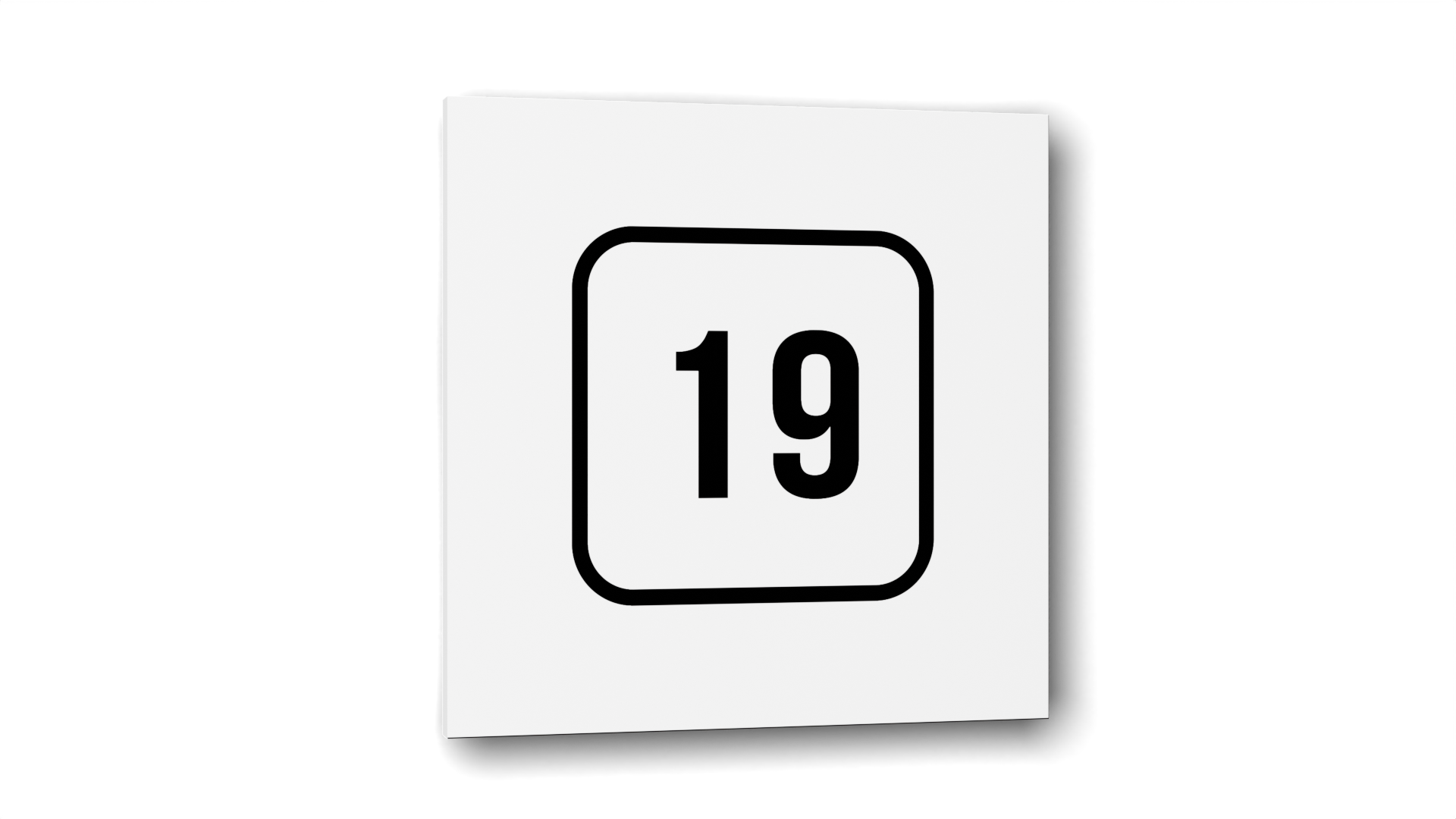

Табличка 19, Белая глянцевая, 10 см х 10 см, Белый, Акрил белый 10
