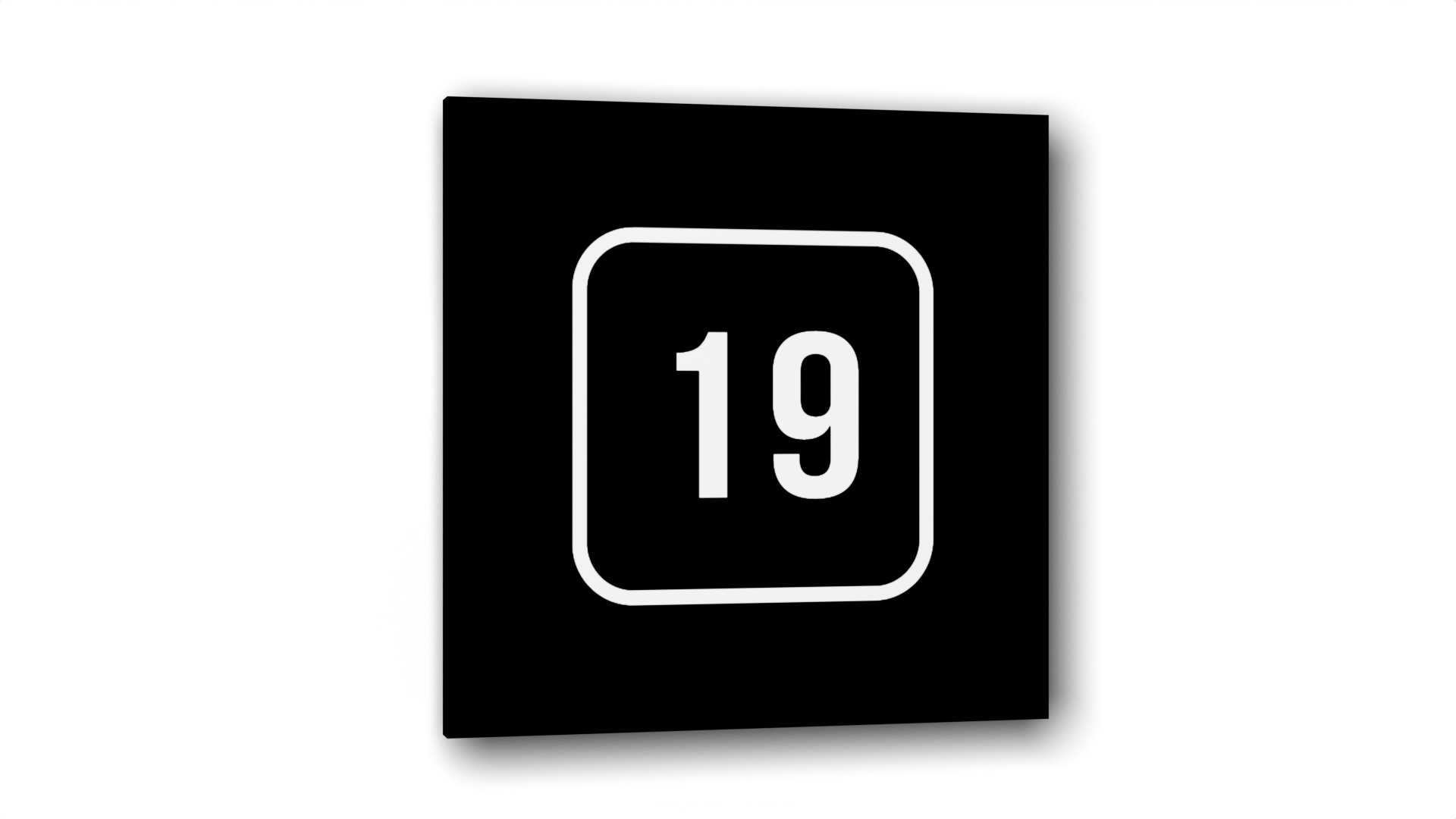 

Табличка 19, Черная глянцевая, 10 см х 10 см, Черный, Акрил черный 10