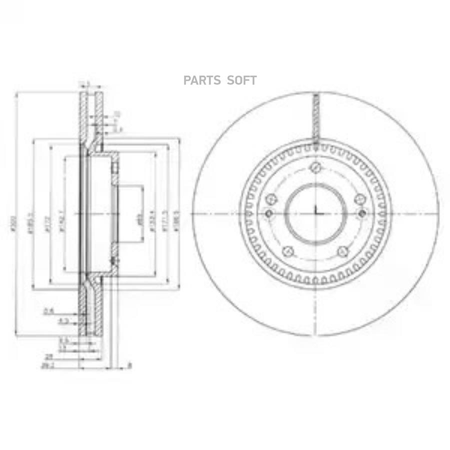 

Тормозной диск DELPHI комплект 1 шт. BG4011