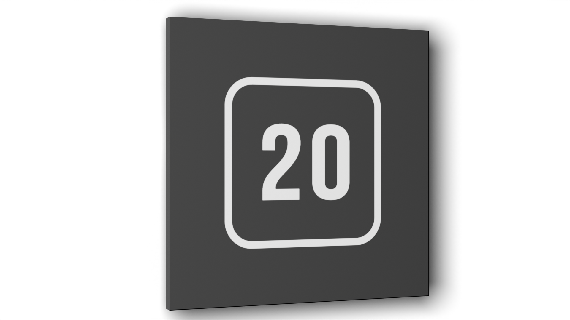 

Табличка 20, Серая матовая, 10 см х 10 см, Серый, Пластик серый 10