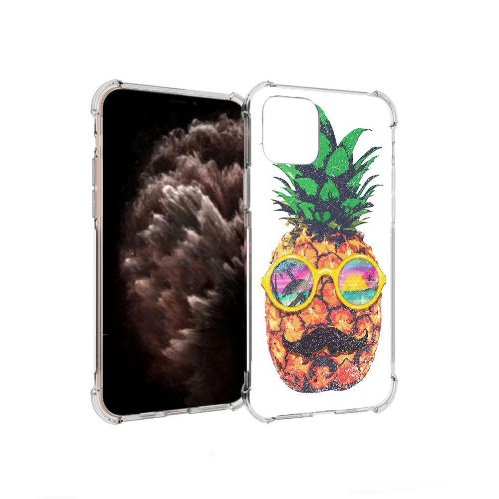 

Чехол MyPads Tocco для Apple iPhone 11 Pro прикольный ананас с лицом, Прозрачный, Tocco