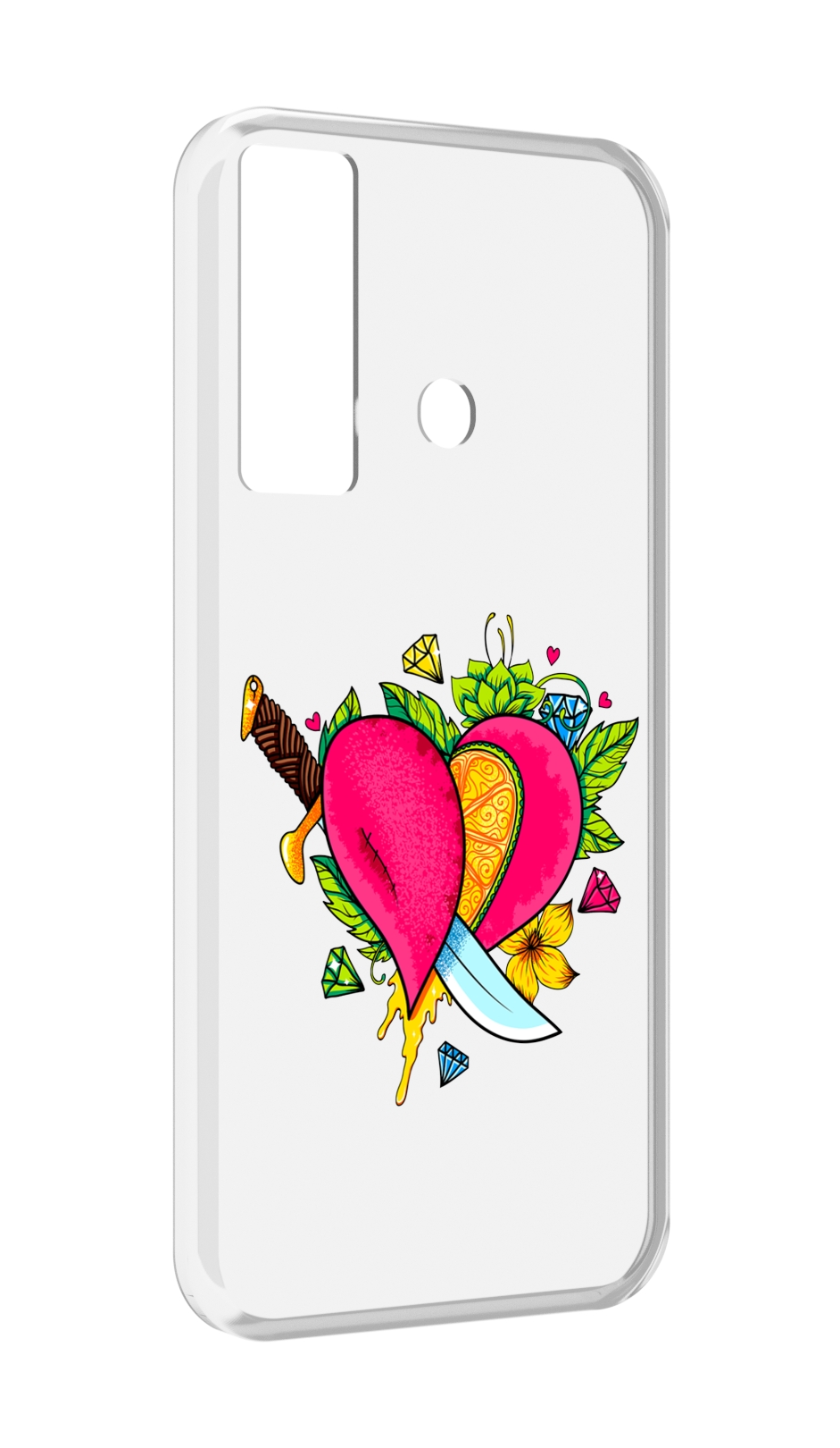 

Чехол MyPads Фруктовое сердце для Tecno Camon 17, Прозрачный, Tocco