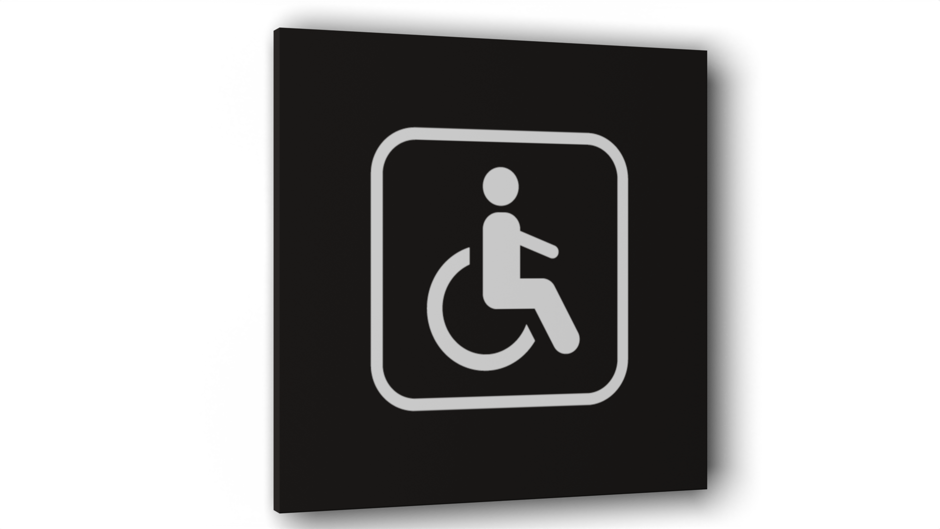 Табличка Инвалиды, Черная матовая, 10 см х 10 см