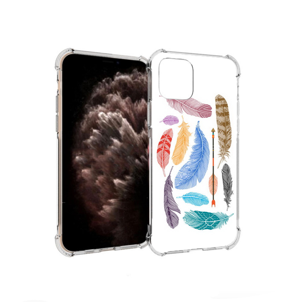 

Чехол MyPads Tocco для Apple iPhone 11 Pro разноцветные перья, Прозрачный, Tocco