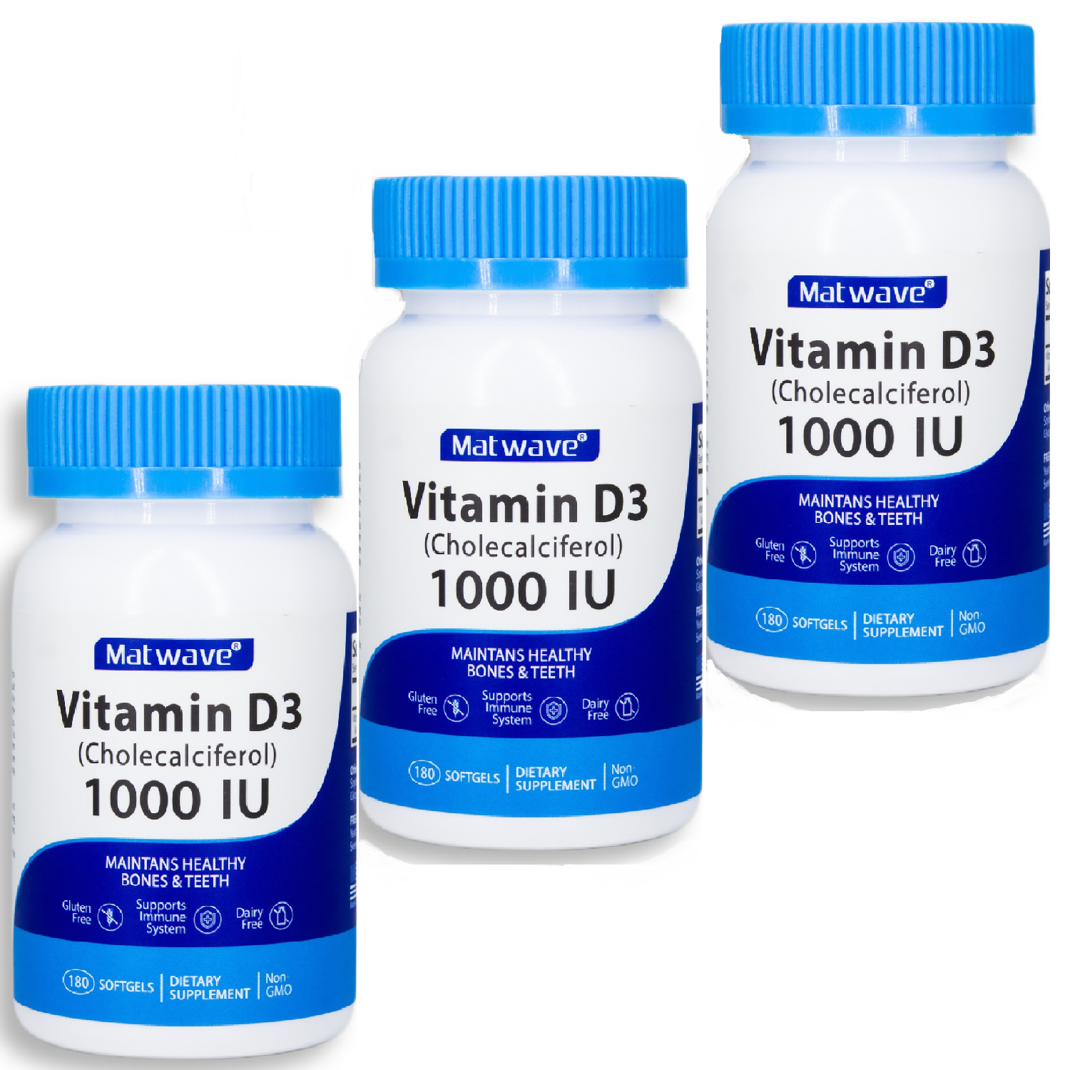 Витамин Д3 Matwave Vitamin D3 1000 IU 25 мкг капсулы 180 шт. 3 уп.