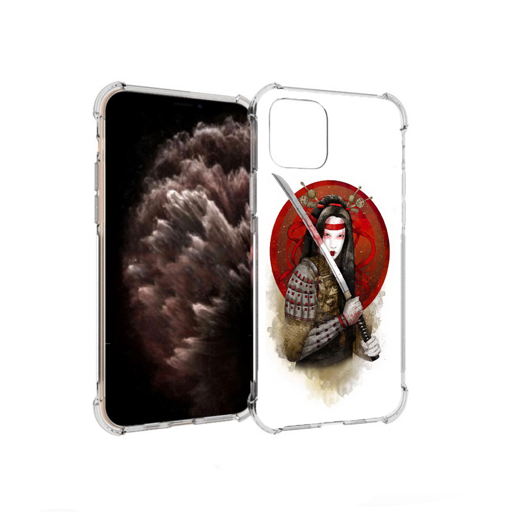 

Чехол MyPads Tocco для Apple iPhone 11 Pro рисованная девушка с катаной, Прозрачный, Tocco