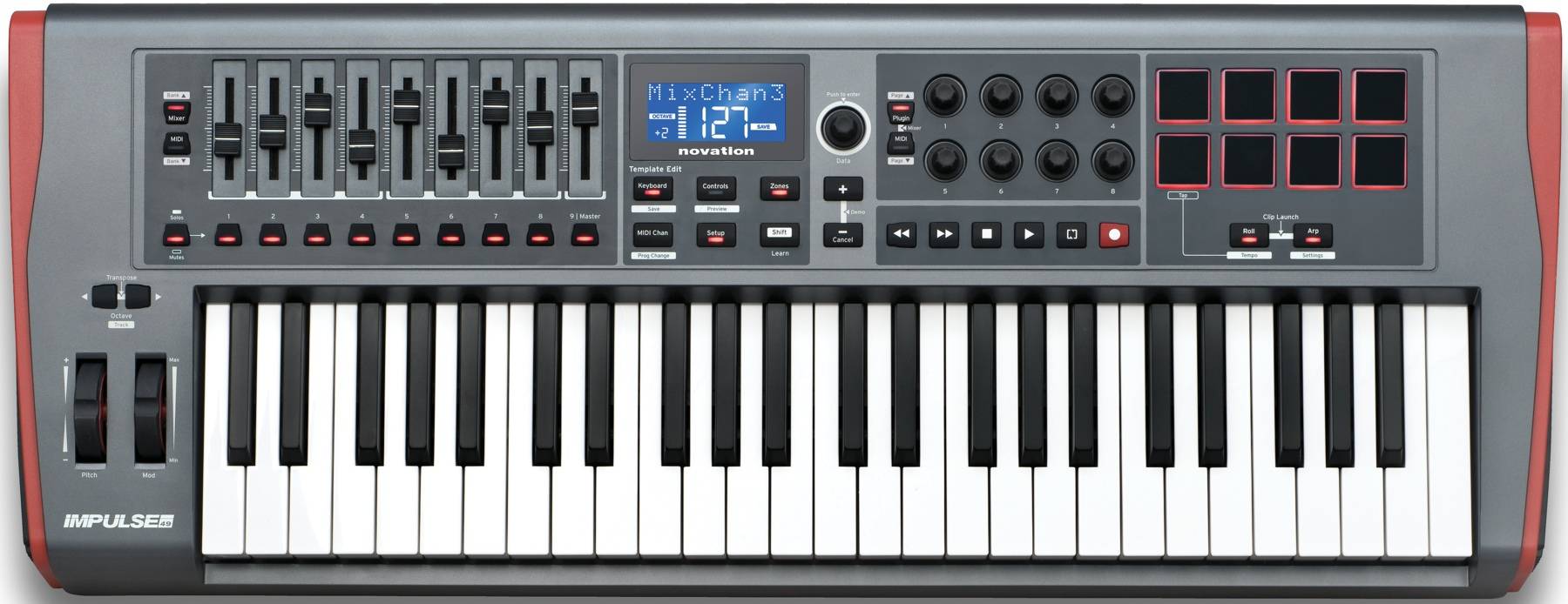 

Novation Impulse 49 Миди-клавиатура, полувзвешенная c 49 клавишами