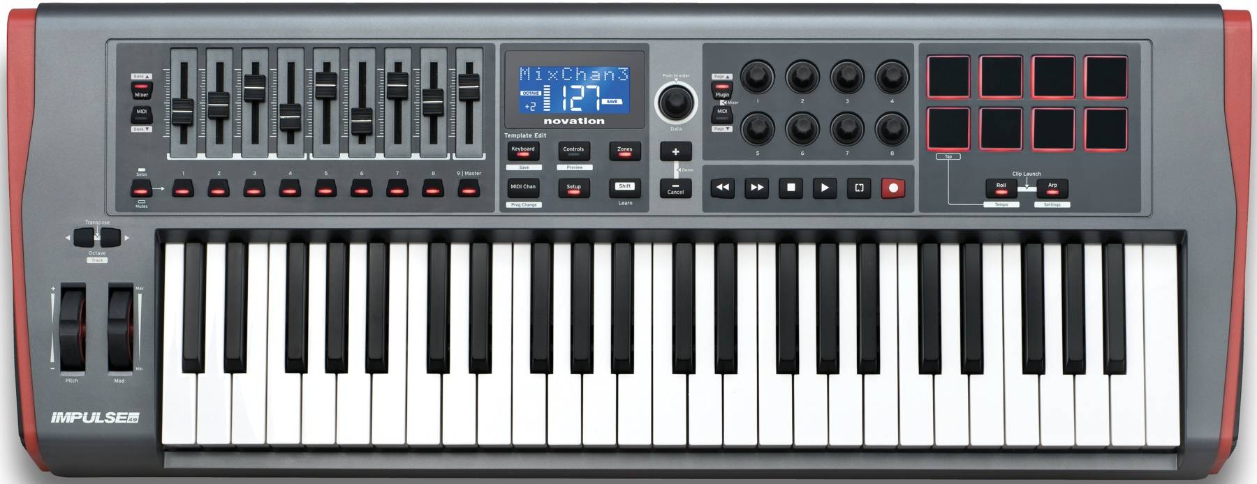 Novation Impulse 49 Миди-клавиатура, полувзвешенная c 49 клавишами