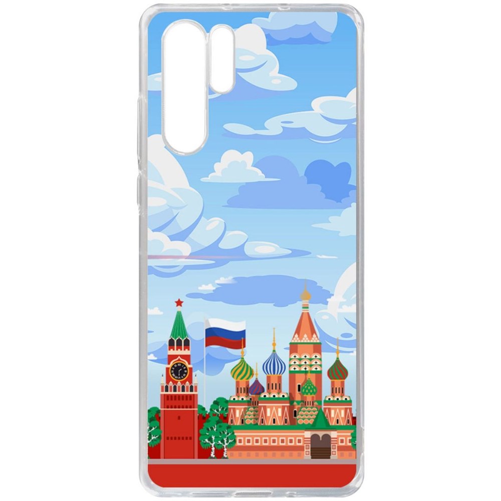 

Чехол-накладка Krutoff Clear Case Красная Площадь для Huawei P30 Pro