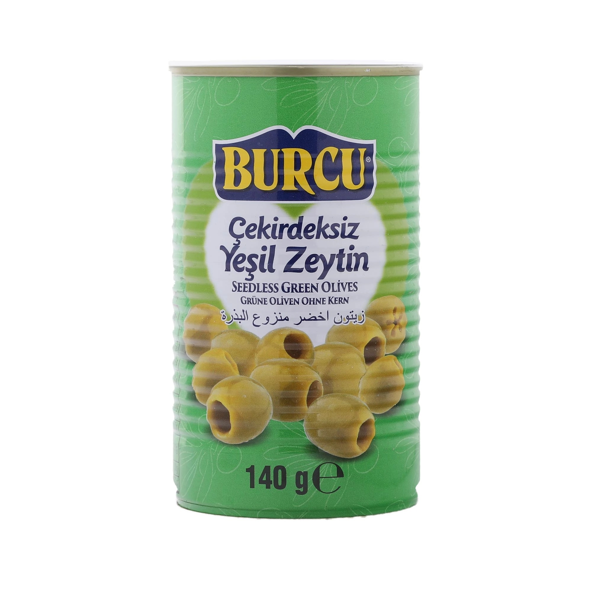 Оливки Burcu зеленые средние без косточки в маринаде 140 г