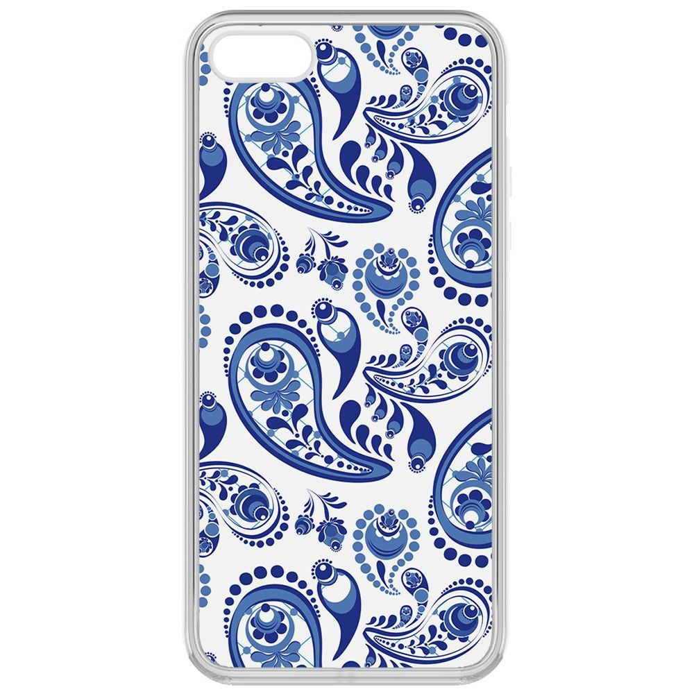 

Чехол-накладка Krutoff Clear Case Гжель для iPhone 5S, Прозрачный
