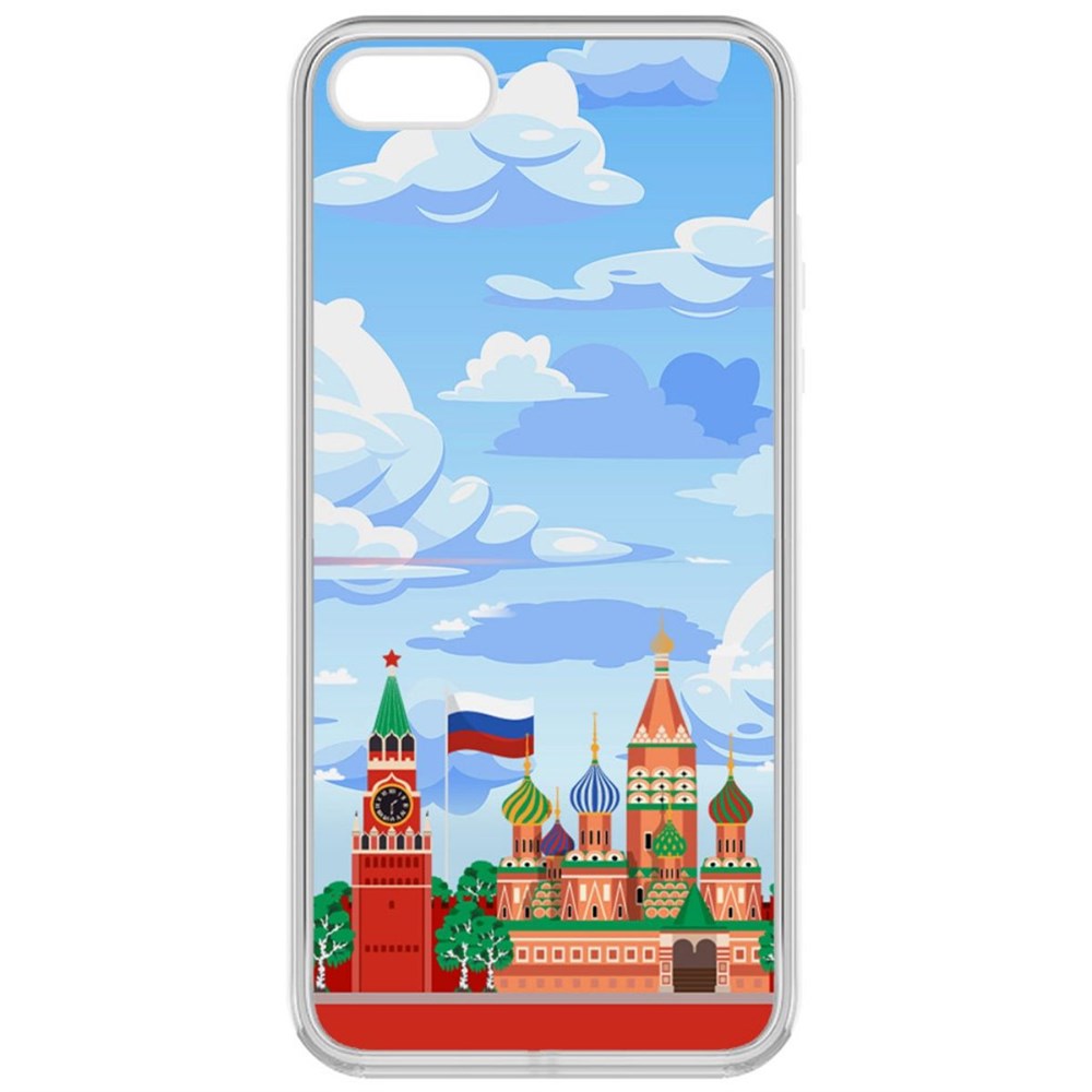 

Чехол-накладка Krutoff Clear Case Красная Площадь для iPhone 5S, Прозрачный