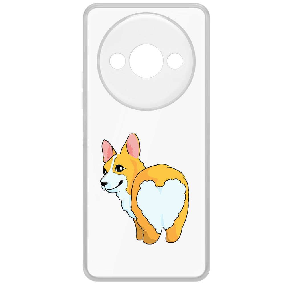 

Чехол-накладка Krutoff Clear Case Рисованный корги вид 2 для Xiaomi Redmi A3, Прозрачный
