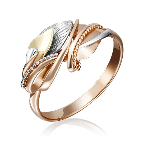 

Кольцо из комбинированного золота р. 19,5 PLATINA jewelry 01-5107-00-000-1140-48, 01-5107-00-000-1140-48