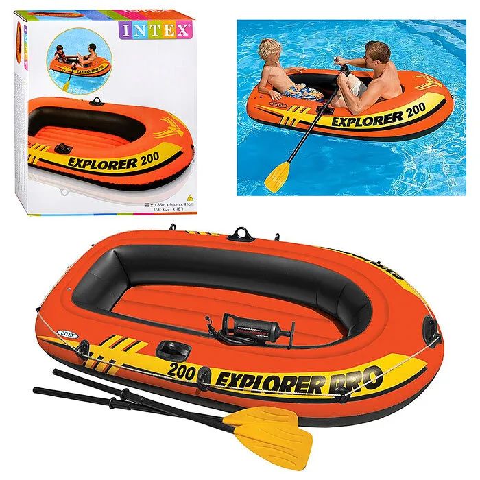 

Лодка Explorer 200, 2 местная, 185 х 94 х 41 см, от 6 лет, до 95 кг, INTEX 58330NP, Оранжевый, Explorer