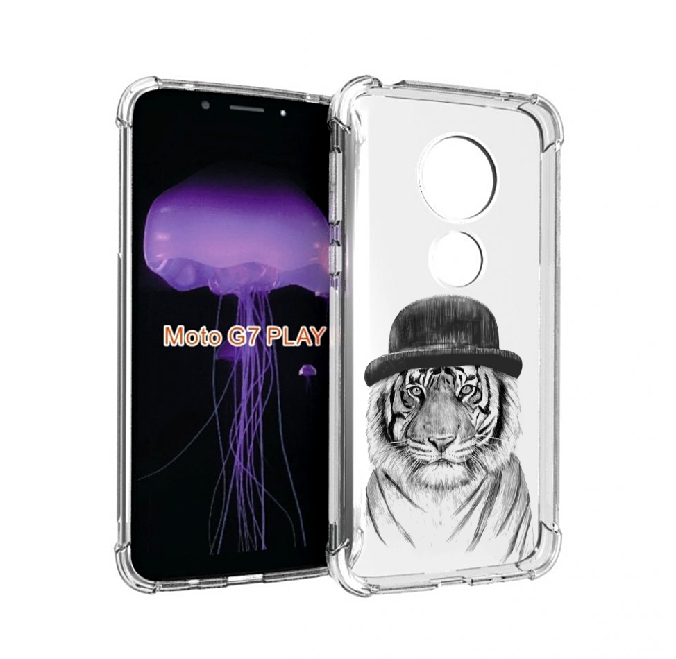 

Чехол MyPads тигр британец для Motorola Moto G7 Play, Прозрачный, Tocco