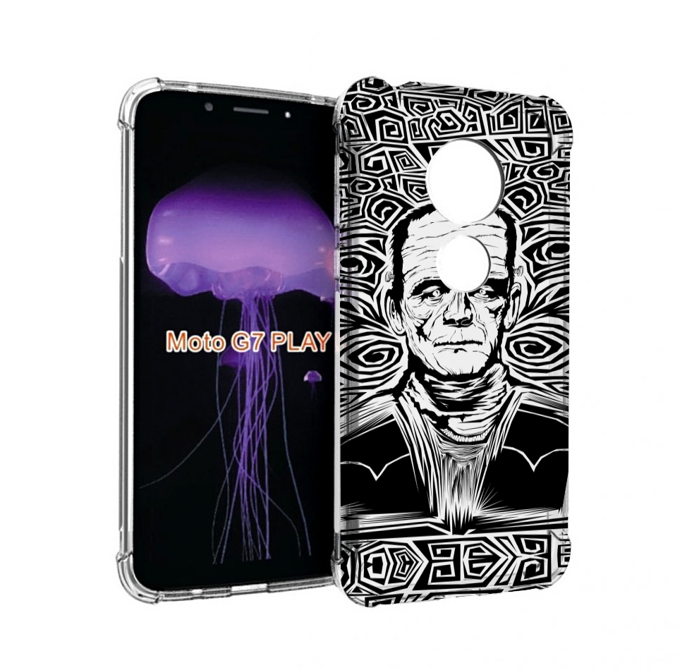

Чехол MyPads франкенштейн черно белый для Motorola Moto G7 Play, Прозрачный, Tocco