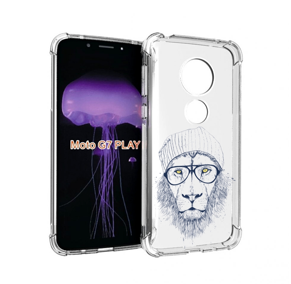 

Чехол MyPads хиппи лев для Motorola Moto G7 Play, Прозрачный, Tocco