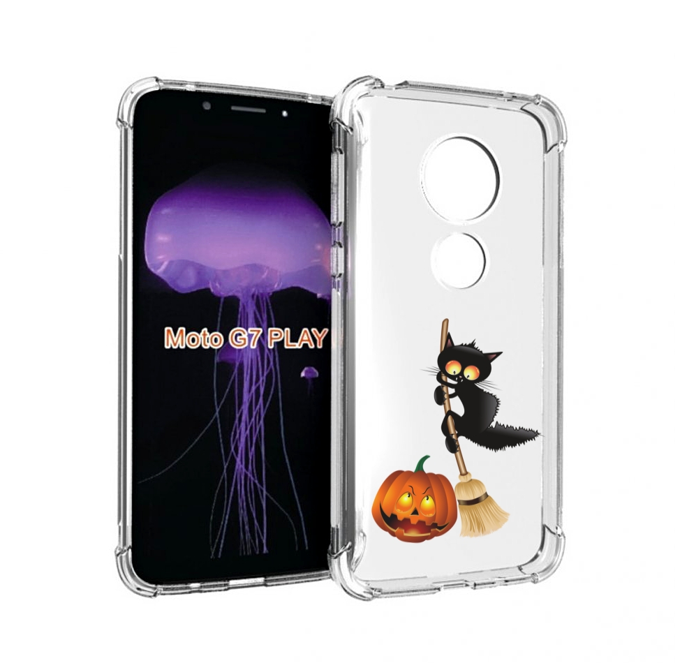 

Чехол MyPads хэлуинский котик для Motorola Moto G7 Play, Прозрачный, Tocco