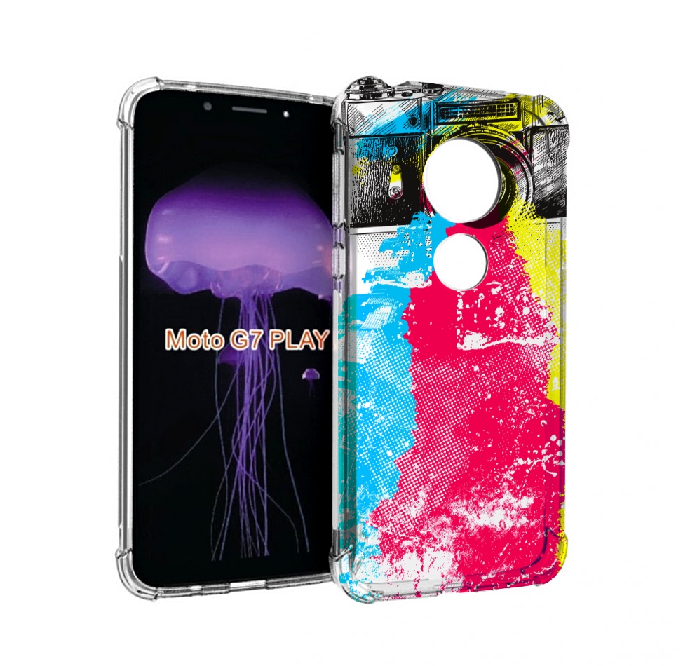 

Чехол MyPads цветной фотоаппарат для Motorola Moto G7 Play, Прозрачный, Tocco