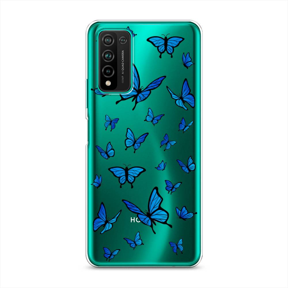 фото Чехол awog "синие бабочки" для honor 10x lite