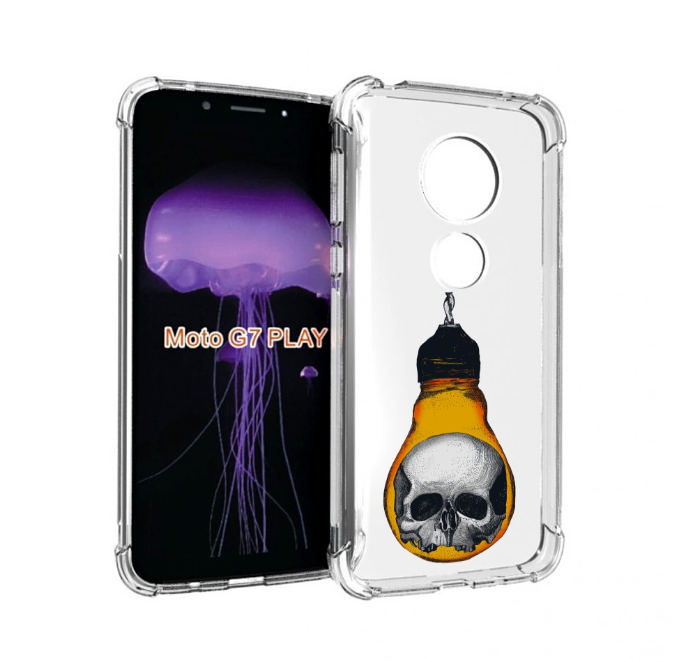 

Чехол MyPads череп в лампочке для Motorola Moto G7 Play, Прозрачный, Tocco
