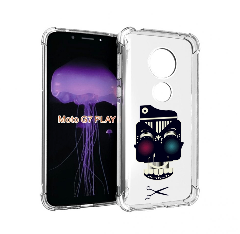 

Чехол MyPads черно белый скелет с яркими глазами для Motorola Moto G7 Play, Прозрачный, Tocco