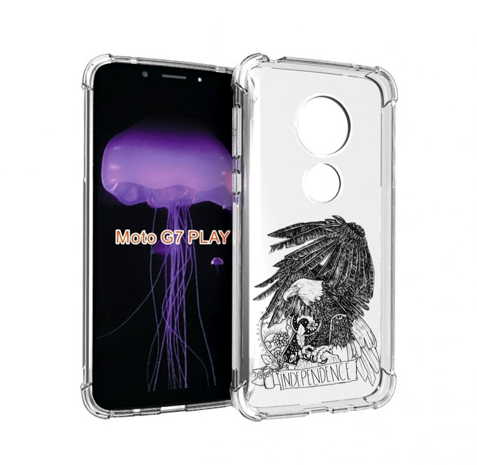 

Чехол MyPads черно белый сокол для Motorola Moto G7 Play, Прозрачный, Tocco