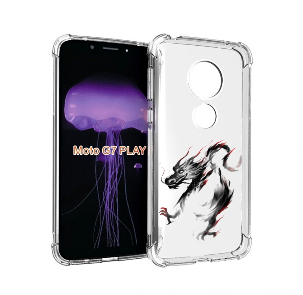 

Чехол MyPads черный дракон для Motorola Moto G7 Play, Прозрачный, Tocco