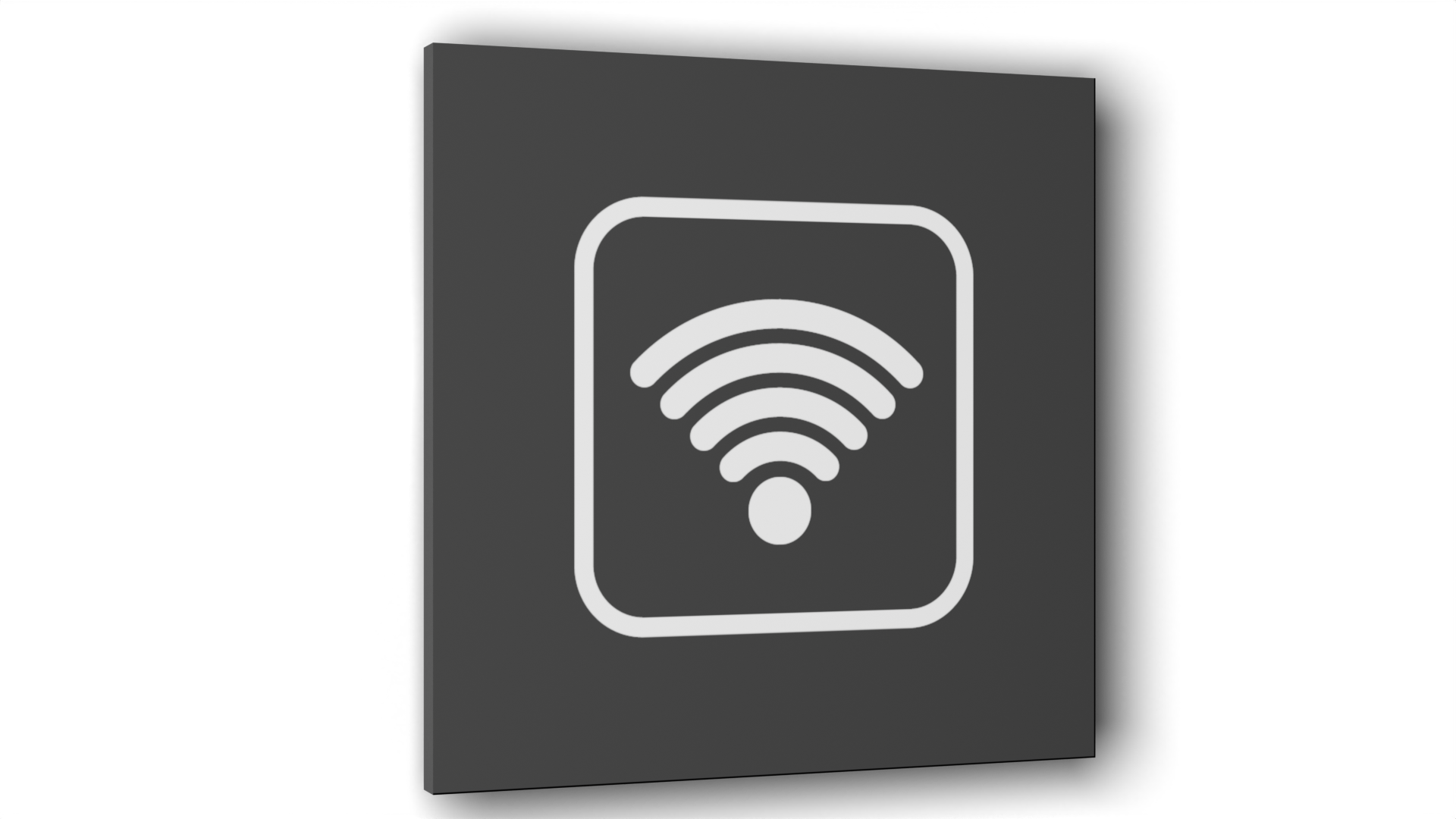 Табличка Wi-Fi, Серая матовая, 10 см х 10 см
