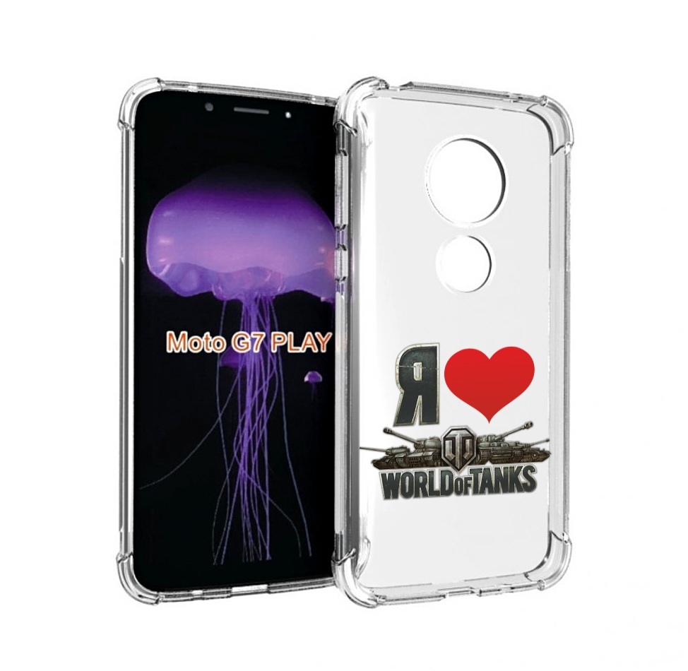 

Чехол MyPads я люблю ворлд оф танк для Motorola Moto G7 Play, Прозрачный, Tocco