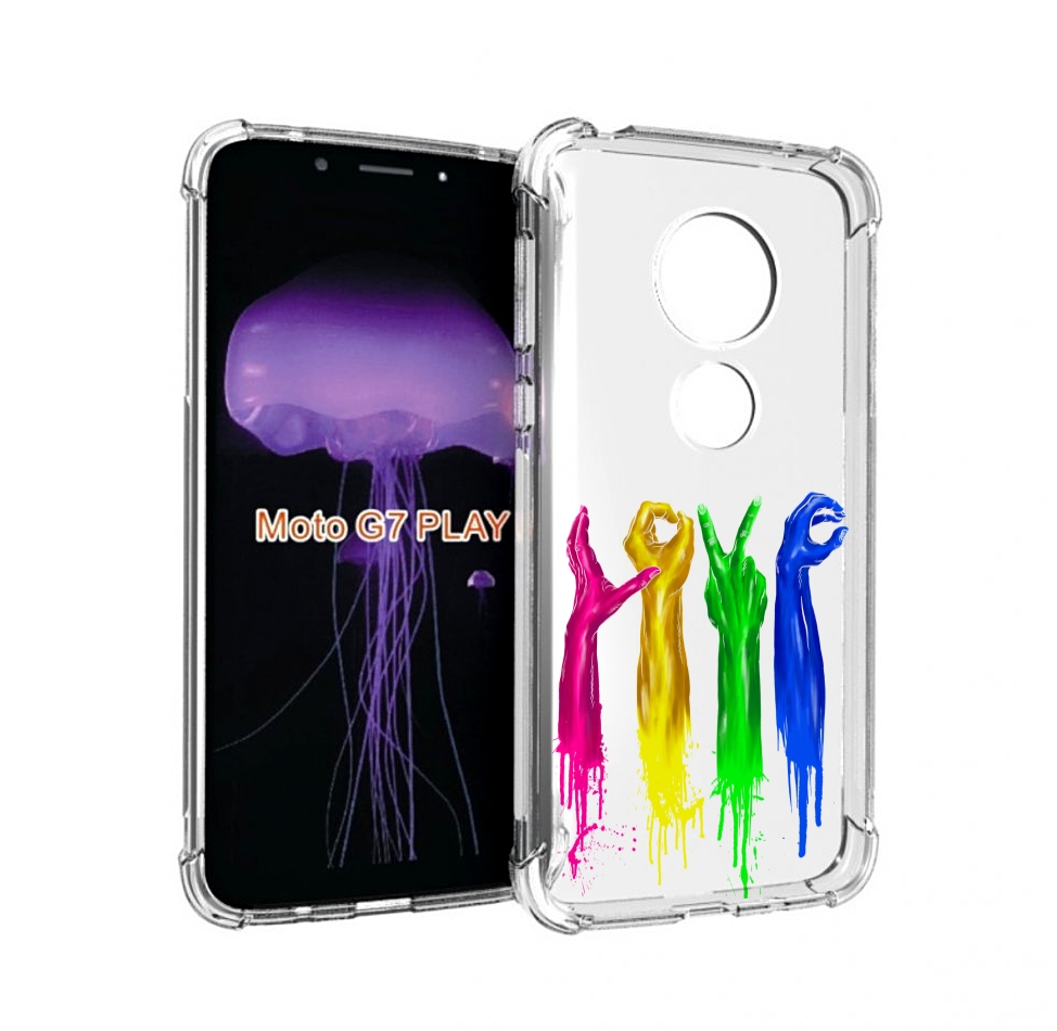 

Чехол MyPads яркие руки love для Motorola Moto G7 Play, Прозрачный, Tocco