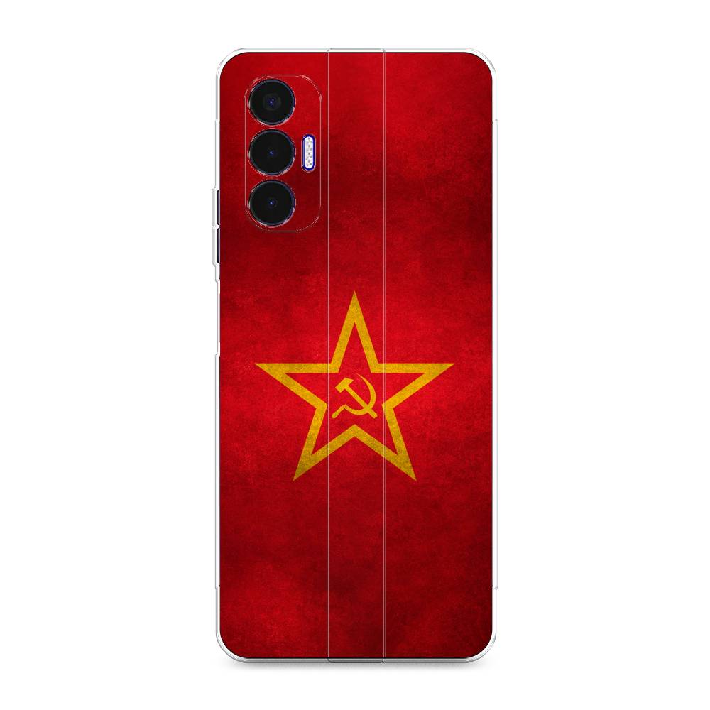 фото Силиконовый чехол "красное знамя" на tecno pova 3 awog