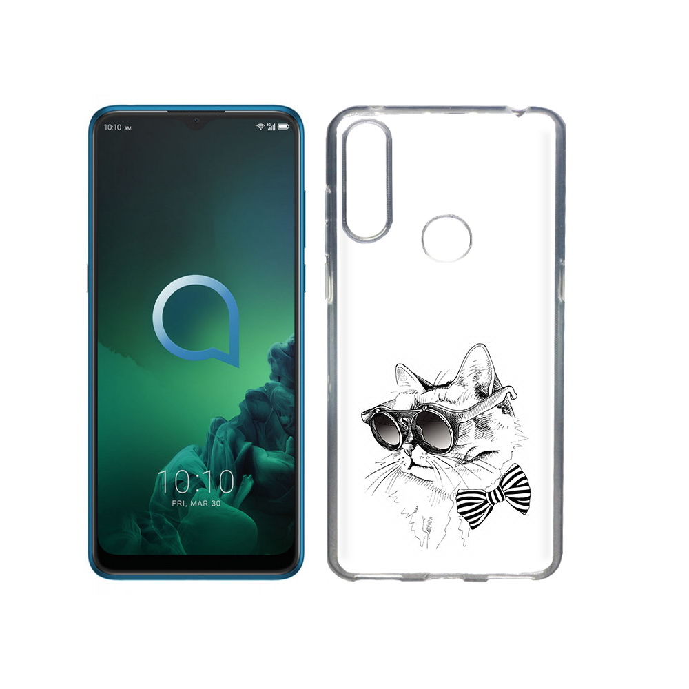 Чехол MyPads Tocco для Alcatel 3X крутая кошка в очках (PT227136.670.421)